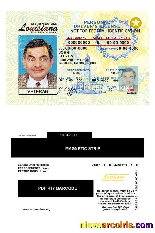 USA Louisiana driving license